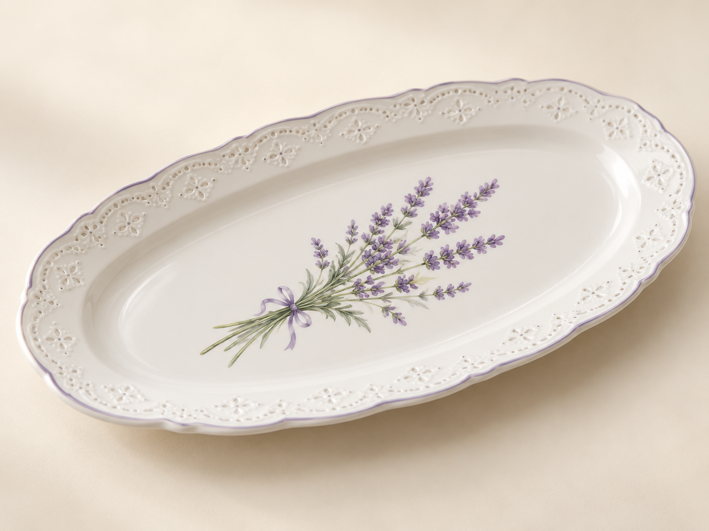 Talíř servírovací s levandulí porcelán
